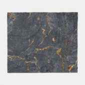 Schwarz-Gold-Luxus-Marmorstruktur Fleecedecke (Vorderseite (Horizontal))