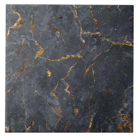 Schwarz-Gold-Luxus-Marmorstruktur Fliese (Vorderseite)