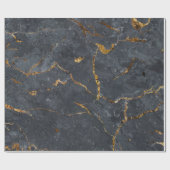 Schwarz-Gold-Luxus-Marmorstruktur Geschenkpapier (Flach)