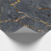 Schwarz-Gold-Luxus-Marmorstruktur Geschenkpapier (Ecke)