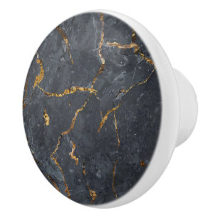 Schwarz-Gold-Luxus-Marmorstruktur Keramikknauf