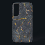 Schwarz-Gold-Luxus-Marmorstruktur Samsung Galaxy Hülle<br><div class="desc">Imitate aus schwarzem und goldfarbenem Marmor. Optionales Monogramm.</div>