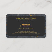 Schwarz-Gold-Luxus-Marmorstruktur Visitenkarte (Rückseite)