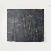 Schwarz-Gold-Luxus-Marmorstruktur Wandteppich (Vorderseite (Horizontal))