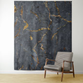 Schwarz-Gold-Luxus-Marmorstruktur Wandteppich (Beispiel)