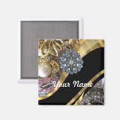 Schwarz/Gold Magnet (Vorderseite/Rückseite)