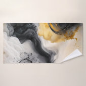 Schwarz-Gold-Marmor Badehandtuch (Badehandtuch)