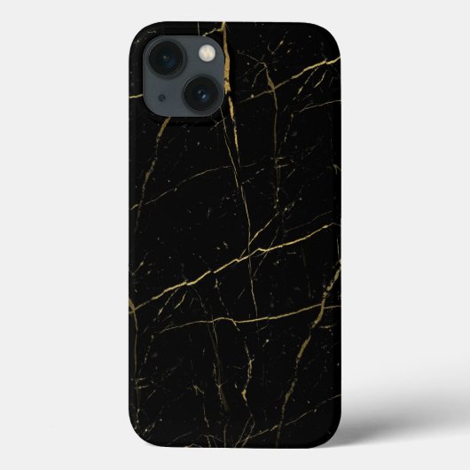 Schwarz-Gold-Marmor Case-Mate iPhone Hülle (Rückseite)