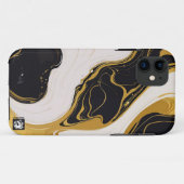 Schwarz-Gold-Marmor Case-Mate iPhone Hülle (Rückseite (Horizontal))