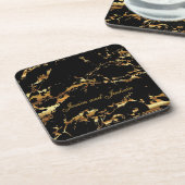 Schwarz-Gold-Marmor-Design Untersetzer (Linke Seite)