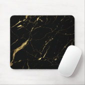 Schwarz-Gold-Marmor-Designer Mousepad (Mit Mouse)