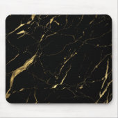 Schwarz-Gold-Marmor-Designer Mousepad (Vorne)