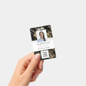 Schwarz-Gold-Marmor, einfach beruflich Ausweis (Handheld)