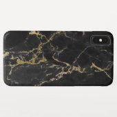 Schwarz-Gold-Marmor Elegante Moderne Printmedien Case-Mate iPhone Hülle (Rückseite (Horizontal))
