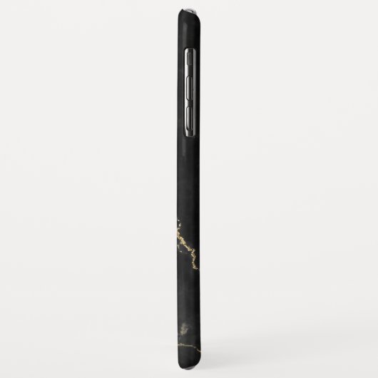 Schwarz-Gold-Marmor Elegante Moderne Printmedien Case-Mate iPhone Hülle (Hinten/Links)