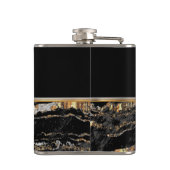 Schwarz-Gold-Marmor Flachmann (Rückseite)