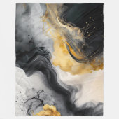 Schwarz-Gold-Marmor Fleecedecke (Vorderseite)