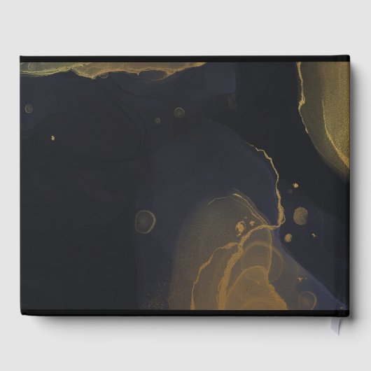 Schwarz-Gold-Marmor Gästebuch (Rückseite)