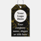 Schwarz-Gold-Marmor Geschenkanhänger (Vorderseite)