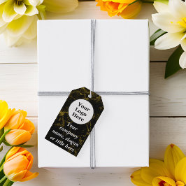 Schwarz-Gold-Marmor Geschenkanhänger