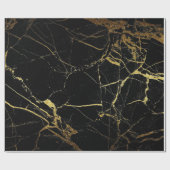 Schwarz-Gold-Marmor Geschenkpapier (Flach)