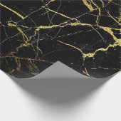 Schwarz-Gold-Marmor Geschenkpapier (Ecke)