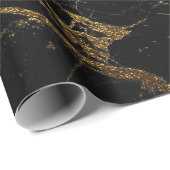 Schwarz-Gold-Marmor Geschenkpapier (Rolleneckpunkt)