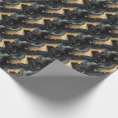 Schwarz-Gold-Marmor Geschenkpapier (Ecke)