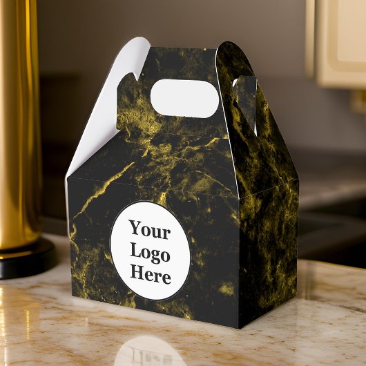 Schwarz-Gold-Marmor Geschenkschachtel