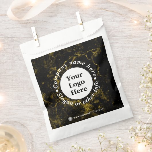 Schwarz-Gold-Marmor Geschenktütchen (Ausgeschnitten)