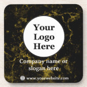 Schwarz-Gold-Marmor Getränkeuntersetzer (Vorderseite)