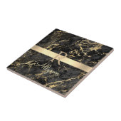 Schwarz-Gold-Marmor, Gold-Bar, DIY-Name und Monogr Fliese (Seite)