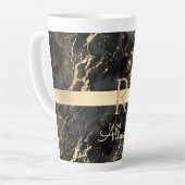 Schwarz-Gold-Marmor, Gold-Bar, DIY-Name und Monogr Milchtasse (Linke Ecke)