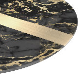 Schwarz-Gold-Marmor, Gold-Bar, DIY-Name und Monogr Schneidebrett (Ecke)