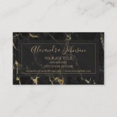 Schwarz-Gold-Marmor-Haare und -Makeup Visitenkarte (Rückseite)