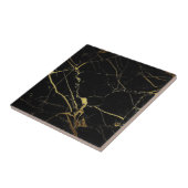 Schwarz-Gold-Marmor-Keramik - Rückseite drucken Fliese (Seite)