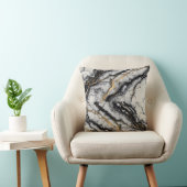 Schwarz-Gold-Marmor Kissen (Stuhl )