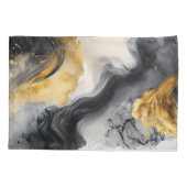 Schwarz-Gold-Marmor Kissenbezug (Rückseite)