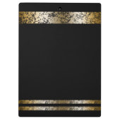 Schwarz-Gold-Marmor Moderne Mode Personalisiert Klemmbrett (Rückseite)
