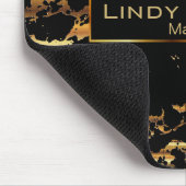 Schwarz-Gold-Marmor Mousepad (Ecke)