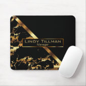 Schwarz-Gold-Marmor Mousepad (Mit Mouse)