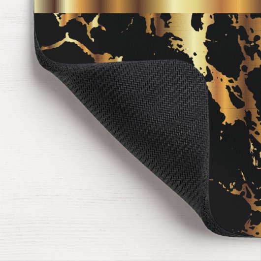 Schwarz-Gold-Marmor Mousepad (Ecke)