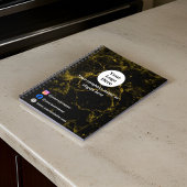 Schwarz-Gold-Marmor Notizblock