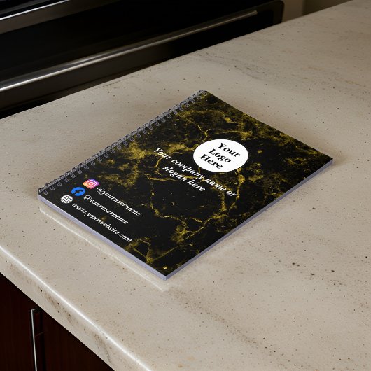 Schwarz-Gold-Marmor Notizblock