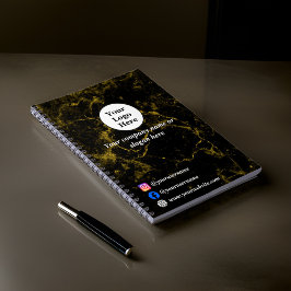 Schwarz-Gold-Marmor Notizblock