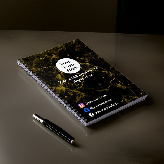 Schwarz-Gold-Marmor Notizblock