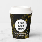 Schwarz-Gold-Marmor Pappbecher (Vorderseite)