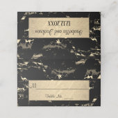 Schwarz-Gold-Marmor Platzkarte (Außenseite Aufgefaltet)