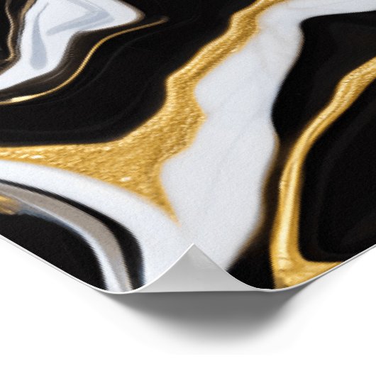 Schwarz-Gold-Marmor Poster (Ecke)