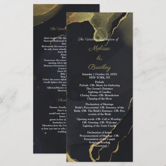 Schwarz & Gold Marmor Programm (Vorne/Hinten)